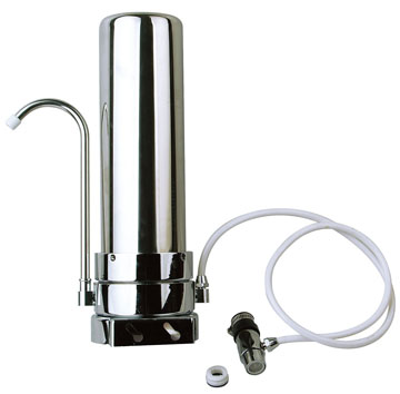 Stainless steel countertop water filter