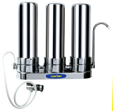 Stainless steel countertop water filter